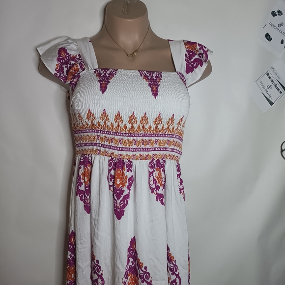 Chic White and Purple Maxi Dress - Picture 2 of 11